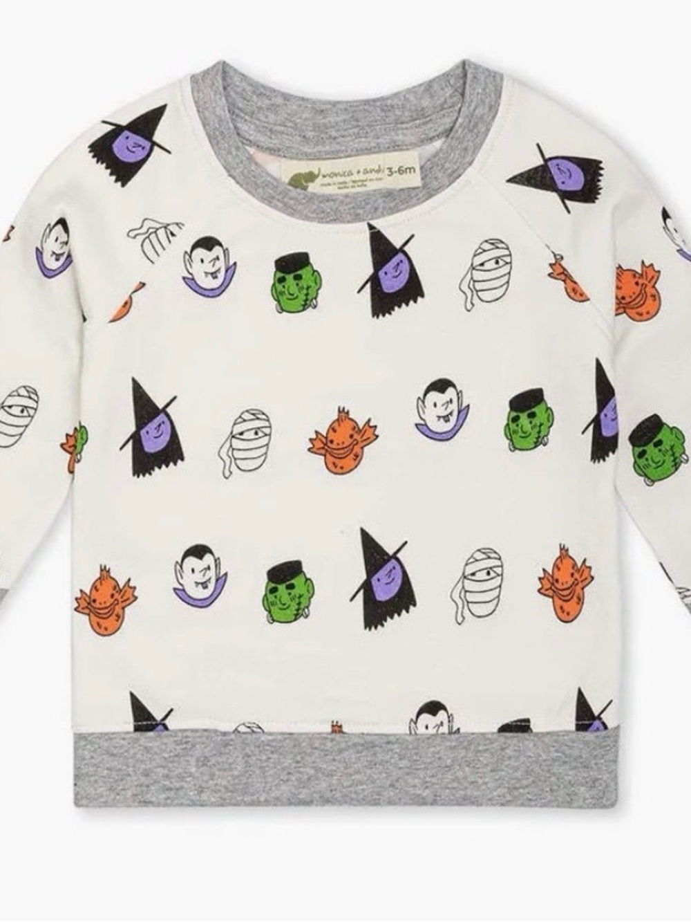 Kids Halloween Character Sweatshirt - White/Grey